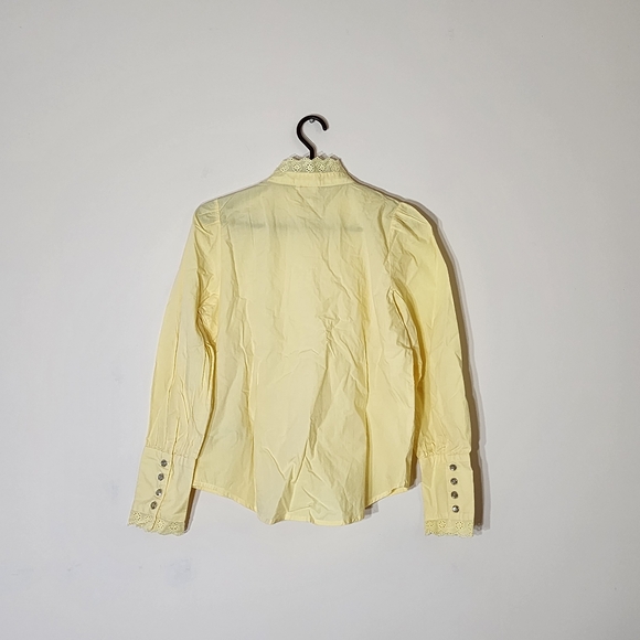 NÜMPH 100% Cotton Yellow Shirt Long sleeves Mandarin collar - Picture 7 of 14